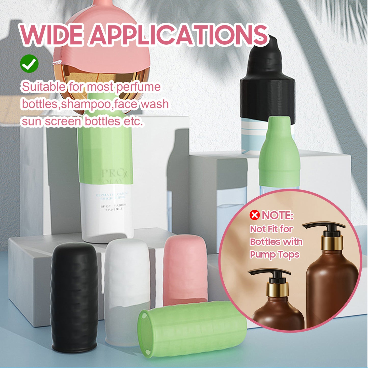 Leak-Proof Silicone Travel Bottle Covers (8-Pack)