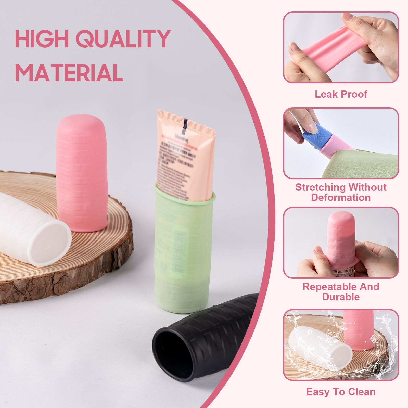 Leak-Proof Silicone Travel Bottle Covers (8-Pack)